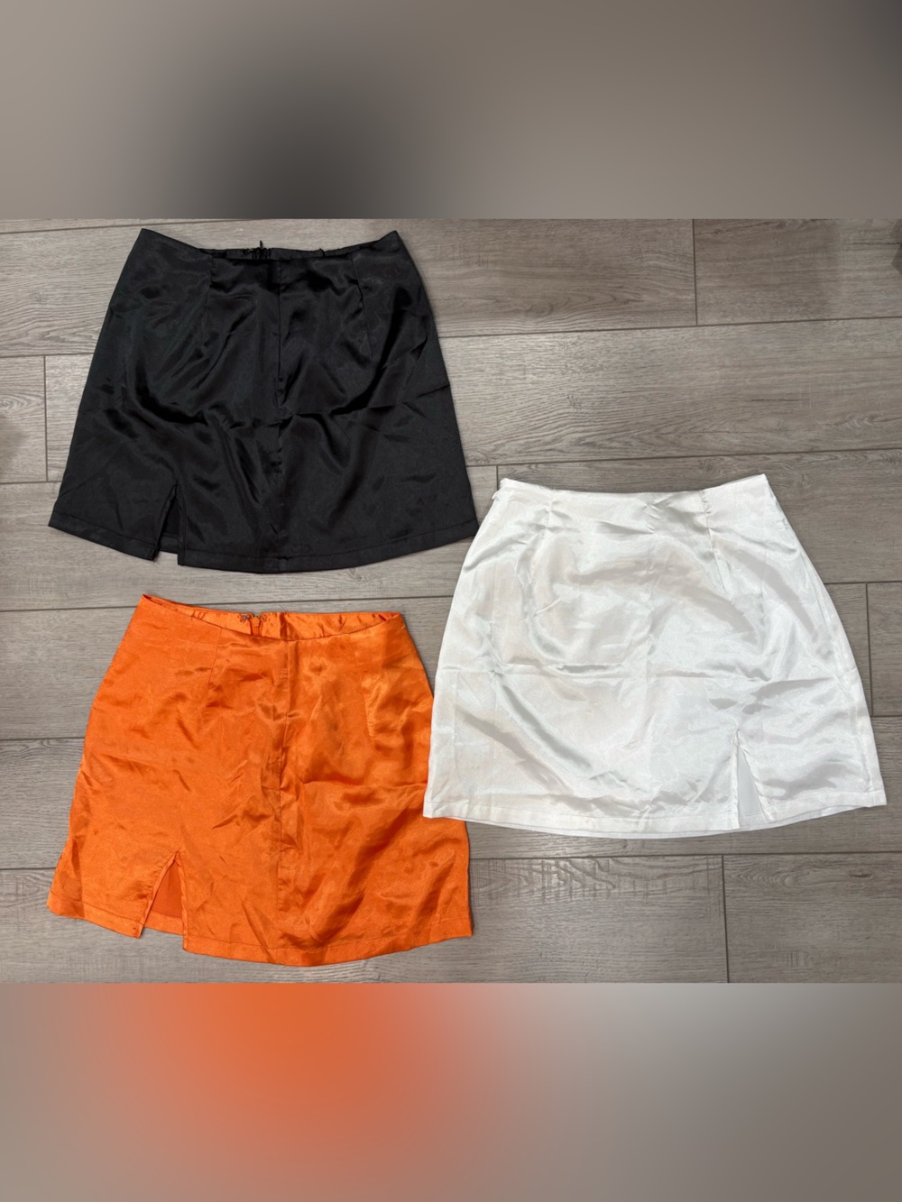 SHEIN Black, White & Orange Mini Skirts - 3 Pack